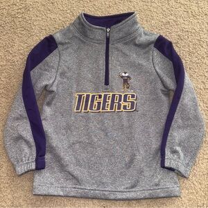 Rivalry Threads Gray and Purple LSU Tigers Kids Quarter-Zip Sweatshirt, size 4